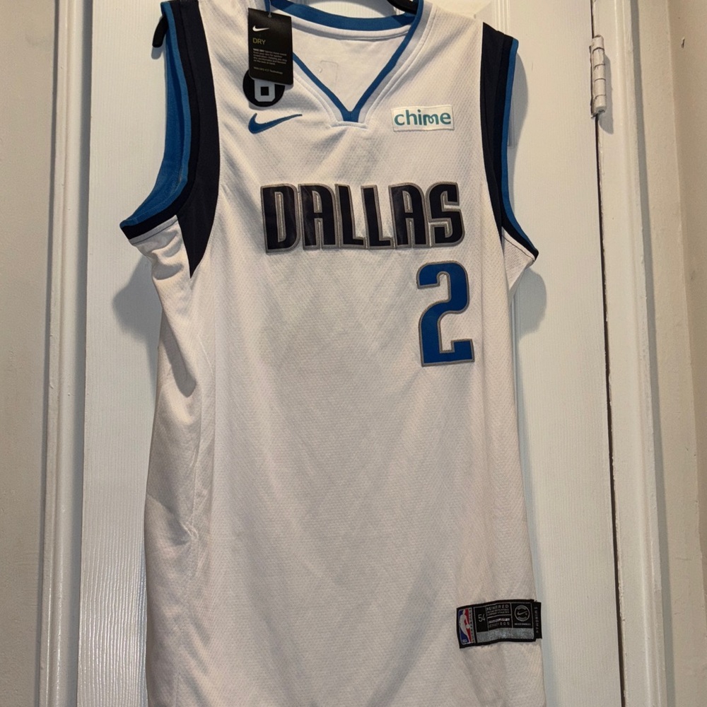 Nike Dallas White and Blue Basketball Jersey